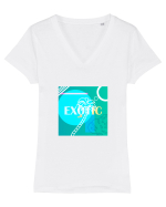 Exotic Palmtree Tricou mânecă scurtă guler V Damă Evoker