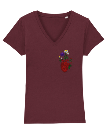 Inima cu flori  Burgundy
