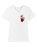 Inima cu flori  Tricou mânecă scurtă guler V Bărbat Presenter