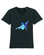 Zână albastra  Tricou mânecă scurtă guler V Bărbat Presenter
