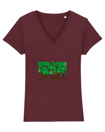 Boxed Palmtrees Burgundy
