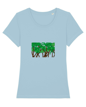 Boxed Palmtrees Sky Blue