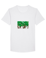 Boxed Palmtrees Tricou mânecă scurtă guler larg Bărbat Skater