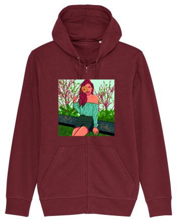 Fata cu floare de soare Burgundy
