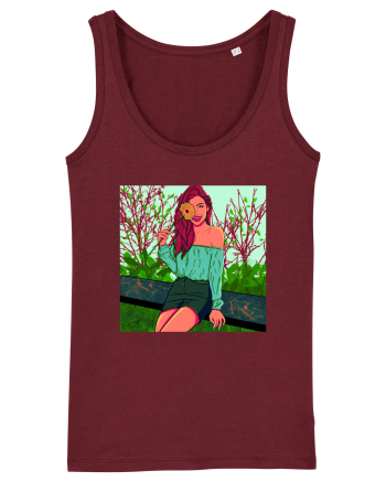 Fata cu floare de soare Burgundy