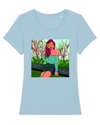 Fata cu floare de soare Sky Blue