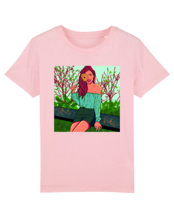 Fata cu floare de soare Cotton Pink