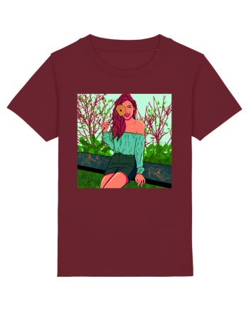 Fata cu floare de soare Burgundy