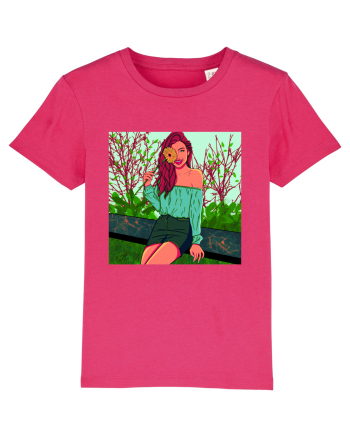 Fata cu floare de soare Raspberry