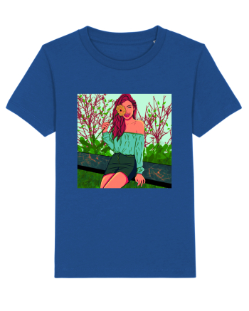Fata cu floare de soare Majorelle Blue
