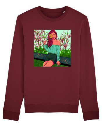 Fata cu floare de soare Burgundy