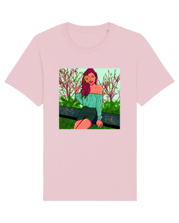 Fata cu floare de soare Cotton Pink