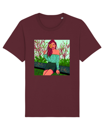 Fata cu floare de soare Burgundy