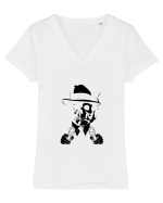 Gangster - negru  Tricou mânecă scurtă guler V Damă Evoker