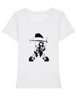 Gangster - negru  Tricou mânecă scurtă guler larg fitted Damă Expresser