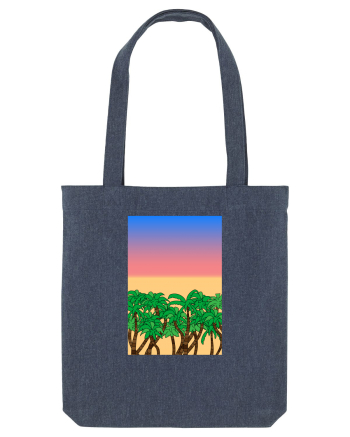 Sunset Palmtrees Midnight Blue