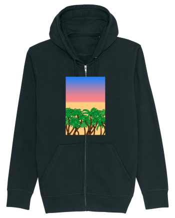 Sunset Palmtrees Black