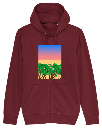 Sunset Palmtrees Burgundy