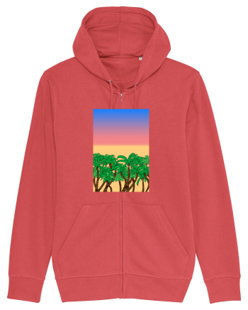 Sunset Palmtrees Carmine Red