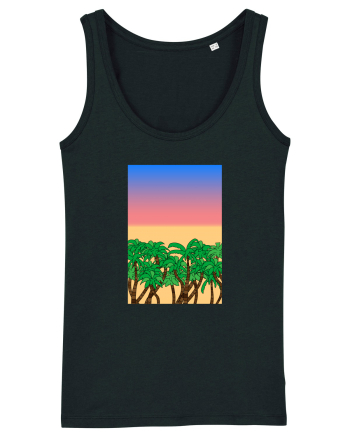 Sunset Palmtrees Black