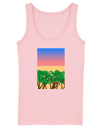 Sunset Palmtrees Cotton Pink
