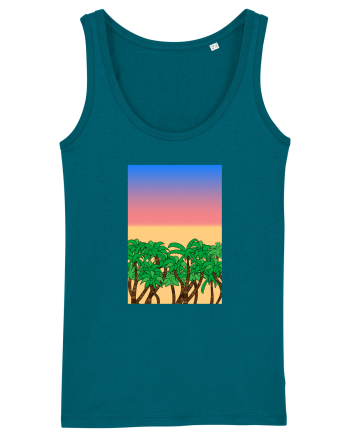 Sunset Palmtrees Ocean Depth