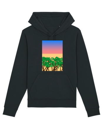 Sunset Palmtrees Black