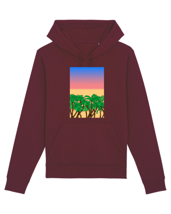 Sunset Palmtrees Burgundy