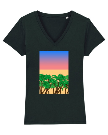 Sunset Palmtrees Black