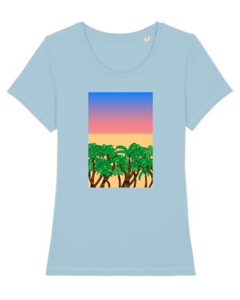 Sunset Palmtrees Sky Blue