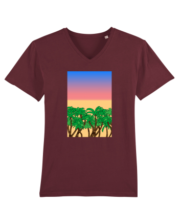 Sunset Palmtrees Burgundy