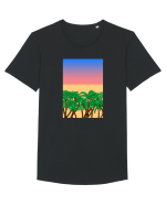 Sunset Palmtrees Tricou mânecă scurtă guler larg Bărbat Skater