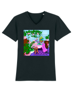 Baie relaxanta Tricou mânecă scurtă guler V Bărbat Presenter
