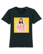 Muratura sexy Tricou mânecă scurtă guler V Bărbat Presenter