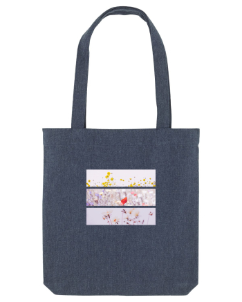 Pink Flowers Midnight Blue