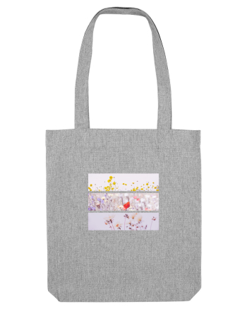 Pink Flowers Heather Grey