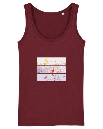 Pink Flowers Burgundy