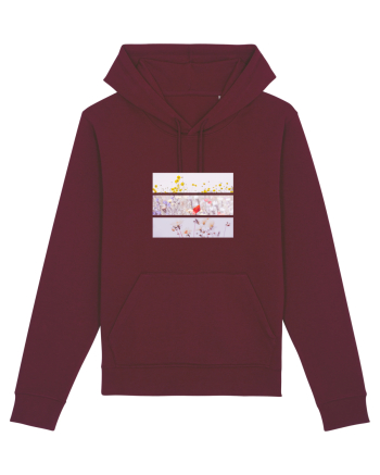 Pink Flowers Burgundy