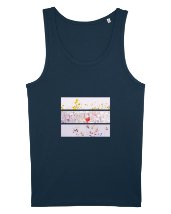 Pink Flowers Navy