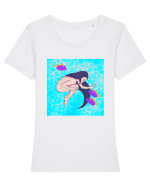 Zodia Pești Tricou mânecă scurtă guler larg fitted Damă Expresser