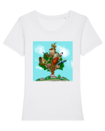 Clanul Nebunaticilor de alături  Tricou mânecă scurtă guler larg fitted Damă Expresser