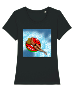 Priveliște de vara Tricou mânecă scurtă guler larg fitted Damă Expresser