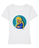Fecioara  Tricou mânecă scurtă guler larg fitted Damă Expresser