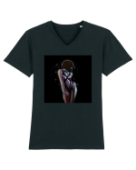 Bruneta sexy  Tricou mânecă scurtă guler V Bărbat Presenter