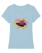 Colorful Cadillac Tricou mânecă scurtă guler larg fitted Damă Expresser