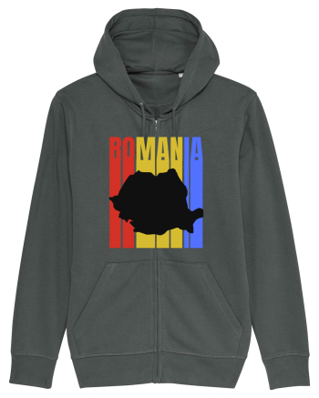 Romania tricolor in stil retro Anthracite
