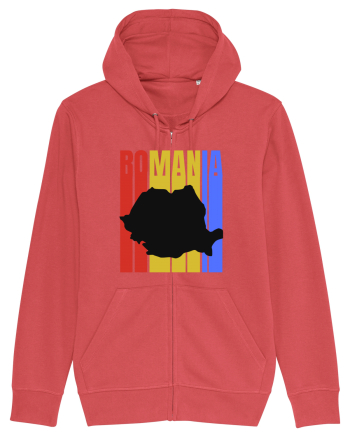 Romania tricolor in stil retro Carmine Red