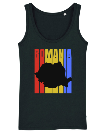 Romania tricolor in stil retro Black