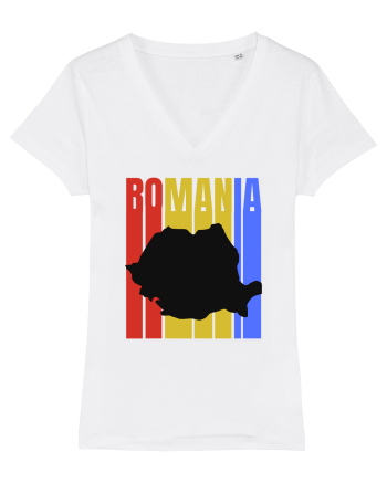 Romania tricolor in stil retro White