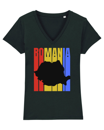 Romania tricolor in stil retro Black